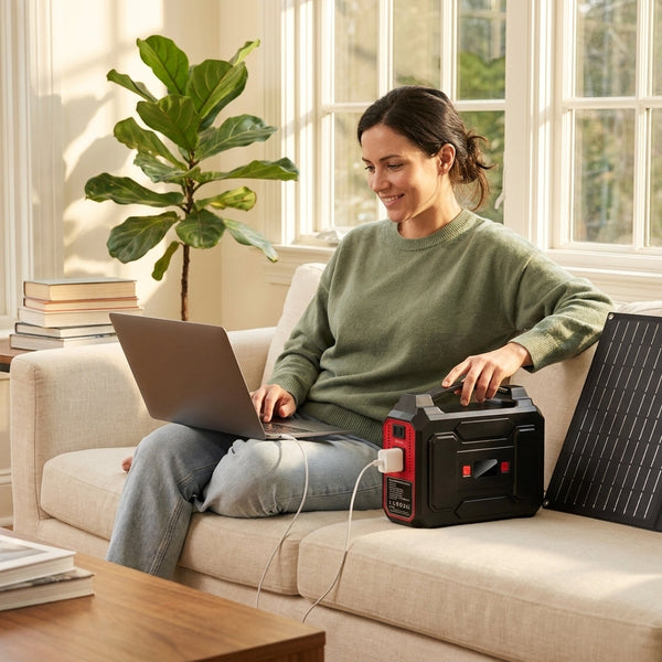 Solar Power Generator Built for Portable Energy, 146Wh Battery, 40W Solar Panel, Multiple Outlets, Home & Camping