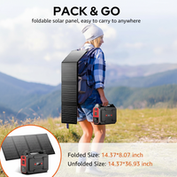 Solar Power Generator Built for Portable Energy, 146Wh Battery, 40W Solar Panel, Multiple Outlets, Home & Camping